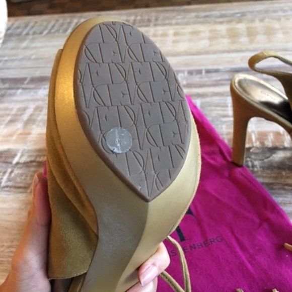 DVF Lace-Up Suede Slingback Heeled Booties on Sale - Picture 5 of 8